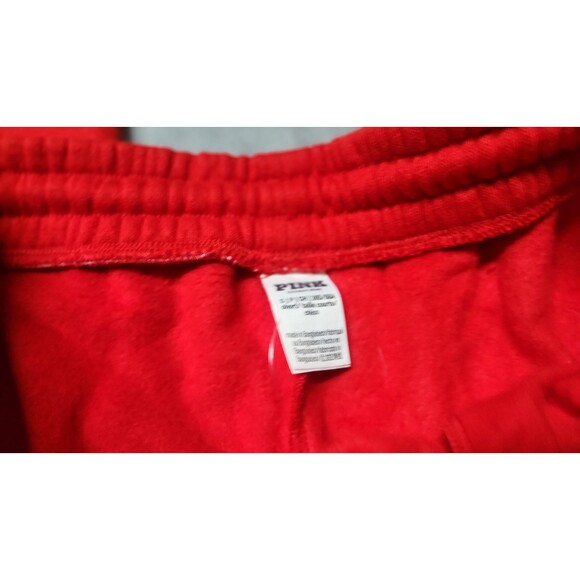 Victoria's Secret Women's Small Short Red Ivy Fleece Split Hem Flare Sweatpants - Picture 2 of 9